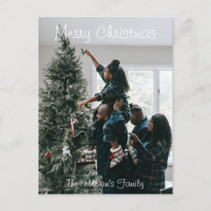 Personalised Modern Custom Christmas Family Photo  Postcard