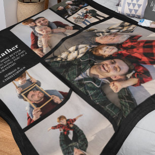 Personalised Modern Dad   6 Photo Fleece Blanket