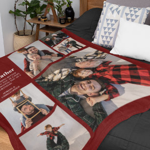 Personalised Modern Dad   6 Photo Fleece Blanket
