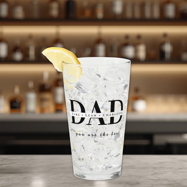 Personalised Modern DAD Drinking Glass (Creator Uploaded)