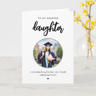 Personalised Modern Daughter Graduation Photo Card
