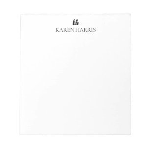 Personalised Modern Design Minimal Initials & Name Notepad