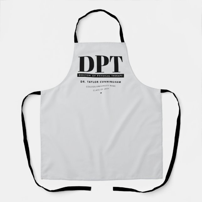 Personalised Modern DPT Doctor of Physical Therapy Apron (Front)