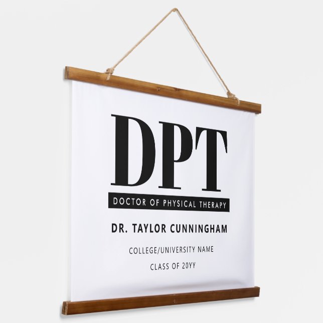 Personalised Modern DPT Doctor of Physical Therapy Hanging Tapestry (Angled)