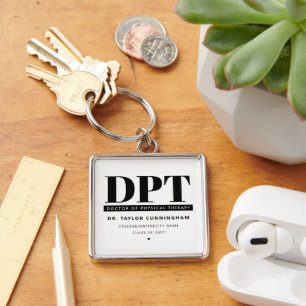 Personalised Modern DPT Doctor of Physical Therapy Key Ring