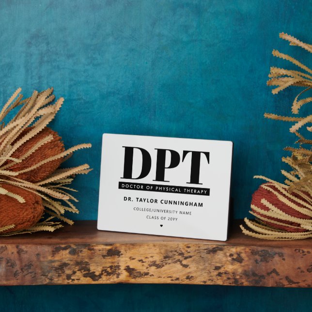 Personalised Modern DPT Doctor of Physical Therapy Plaque (Side)