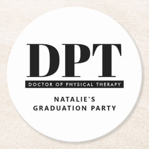 Personalised Modern DPT Doctor of Physical Therapy Round Paper Coaster