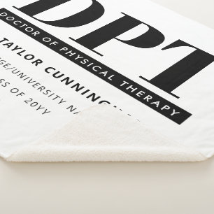 Personalised Modern DPT Doctor of Physical Therapy Sherpa Blanket