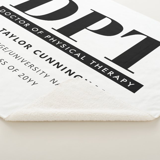 Personalised Modern DPT Doctor of Physical Therapy Sherpa Blanket (3/4)
