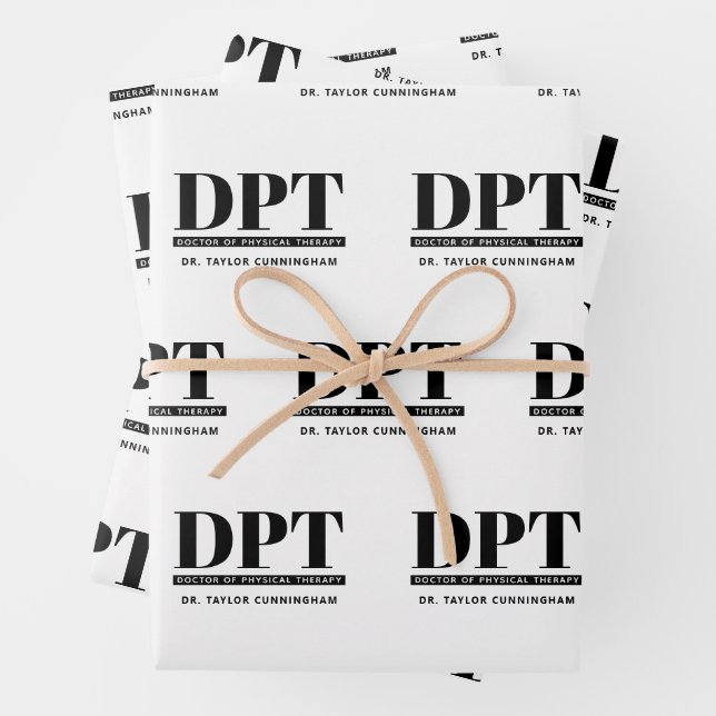 Personalised Modern DPT Doctor of Physical Therapy Wrapping Paper Sheet (In situ)
