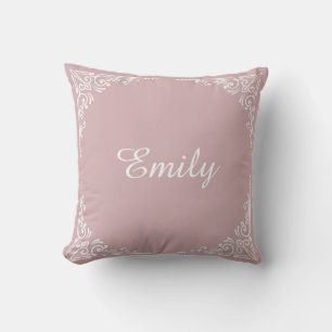 Personalised Modern Dusty Pink Typography Name  Cushion