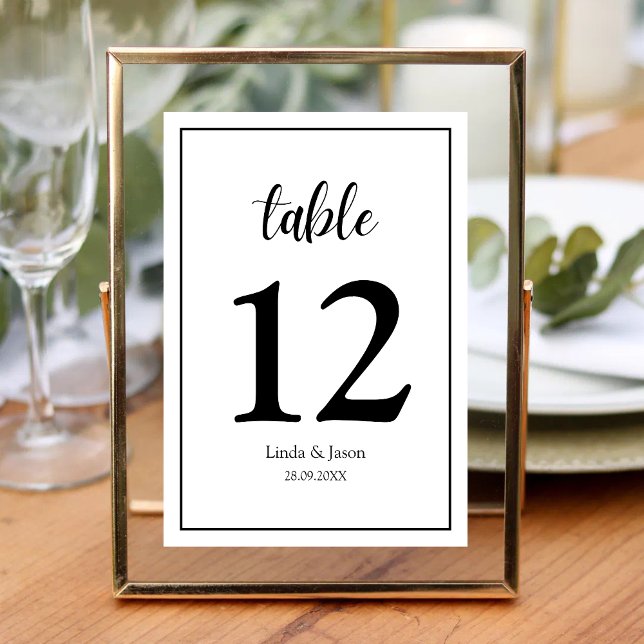 Personalised Modern Elegance Wedding Table Number (Creator Uploaded)