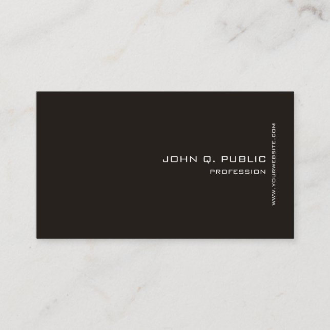 Personalised Modern Elegant Black White Template Business Card (Front)