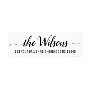 Personalised modern elegant calligraphy return address label