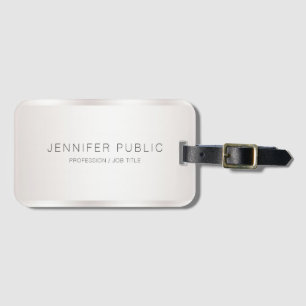 Personalised Modern Elegant Faux Silver Template Luggage Tag