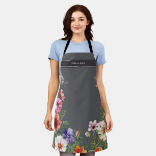 Personalised Modern Elegant Floral Apron
