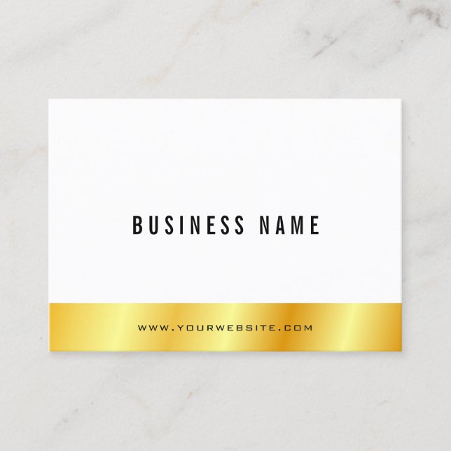 Personalised Modern Elegant Gold Look Simple Business Card (Front)