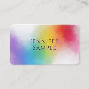Personalised Modern Elegant Rainbow Colour Templat Business Card