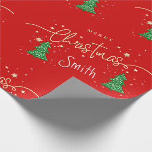 Personalised Modern Elegant Script Merry Christmas Wrapping Paper