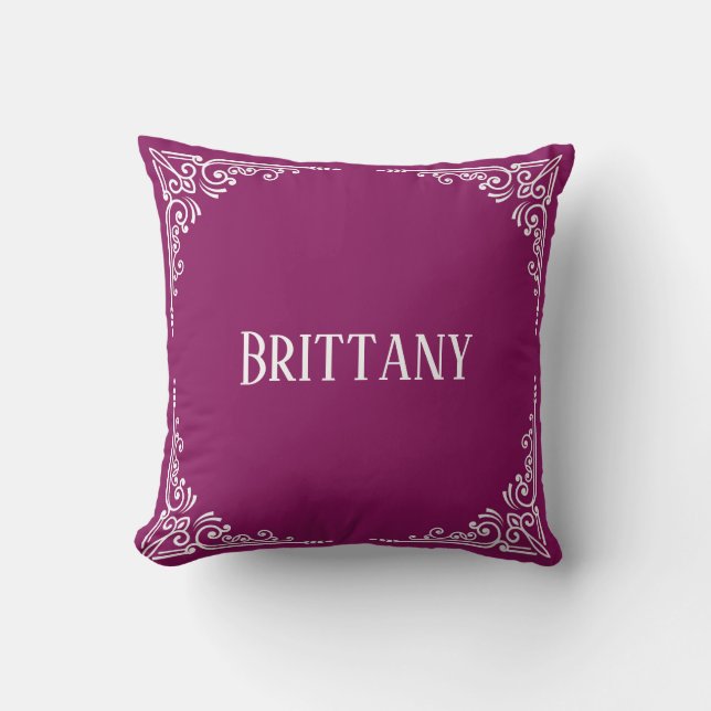 Personalised Modern Elegant Typography Name  Cushion (Front)