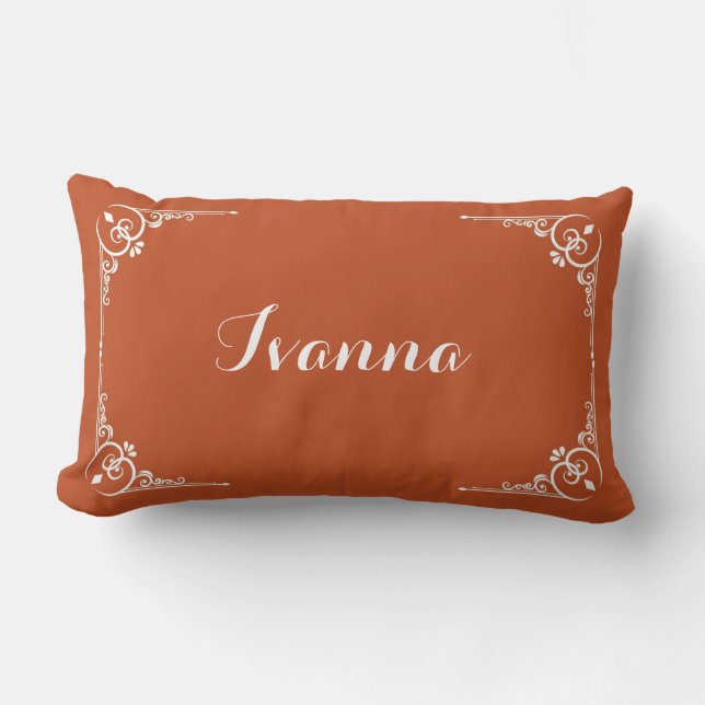 Personalised Modern Elegant Typography Name  Lumbar Cushion (Front)