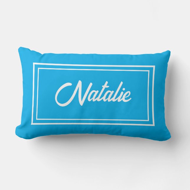Personalised Modern Elegant Typography Name  Lumbar Cushion (Front)