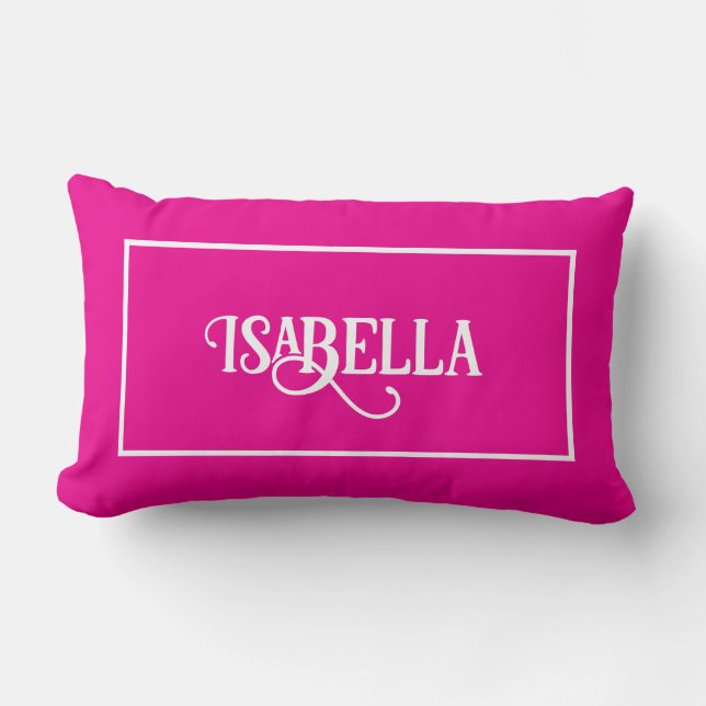 Personalised Modern Elegant Typography Name  Lumbar Cushion (Front)