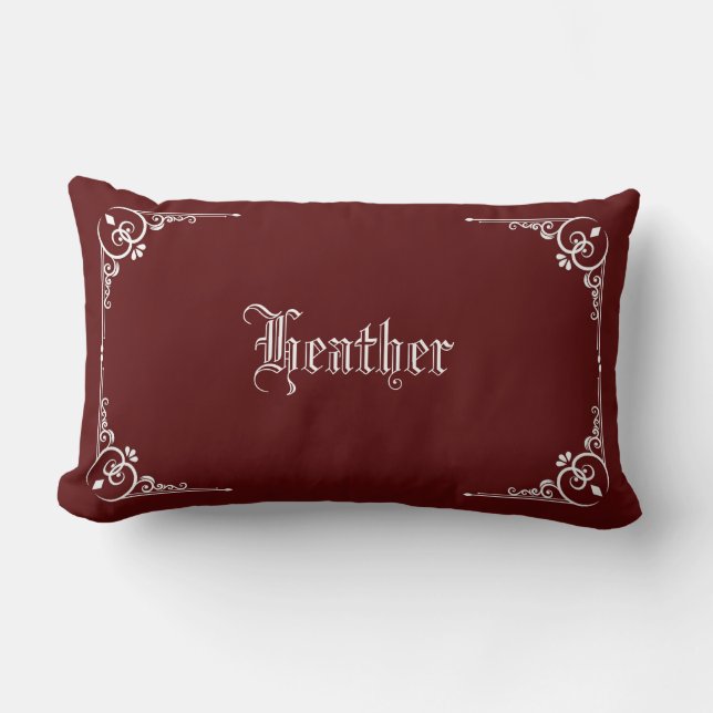 Personalised Modern Elegant Typography Name  Lumbar Cushion (Front)