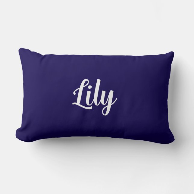 Personalised Modern Elegant Typography Name  Lumbar Cushion (Front)