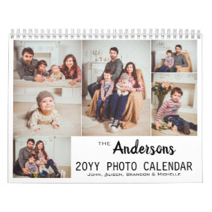 Personalised Modern Family Photo Collage Calendar