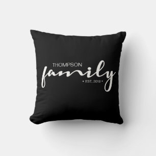 Personalised Modern Family Script Established Year Cushion