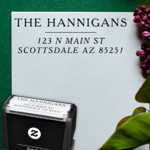 Personalised Modern Family Wedding Return Address Self-inking Stamp
