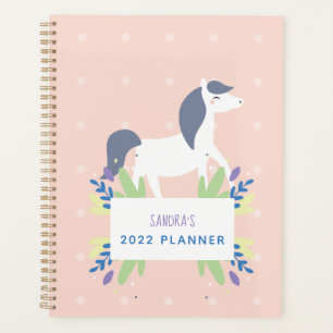 Personalised Modern Floral Horse Lover Pastel Planner