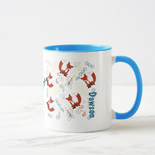 Personalised Modern Fox Woodland Pattern Mug