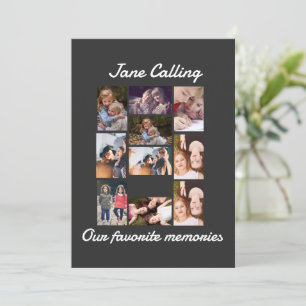 Personalised Modern Friends 10 Photo Collage Invitation
