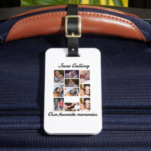 Personalised Modern Friends 10 Photo Collage Luggage Tag