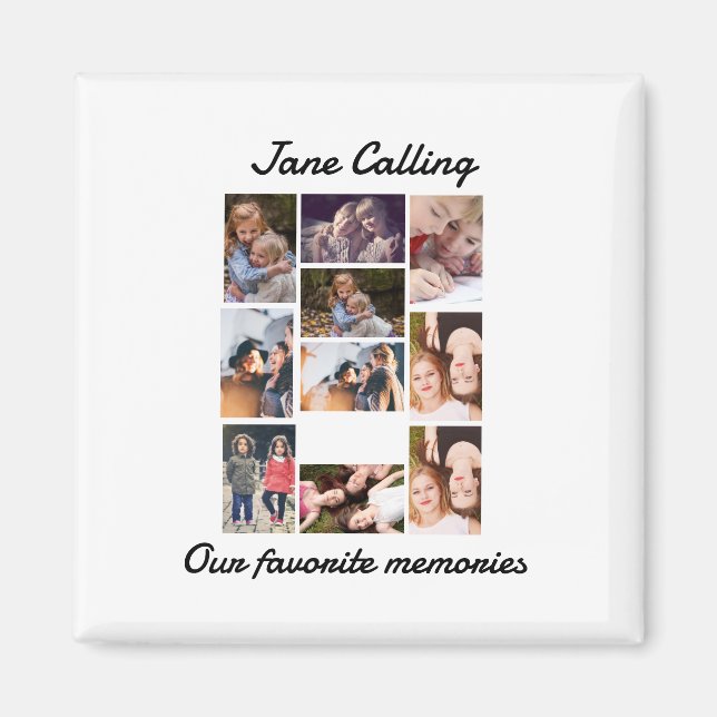 Personalised Modern Friends 10 Photo Collage  Magnet (Front)