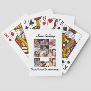 Personalised Modern Friends 10 Photo Collage  Playing Cards