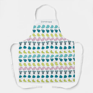 Personalised Modern Fruit & Veggie Print Apron