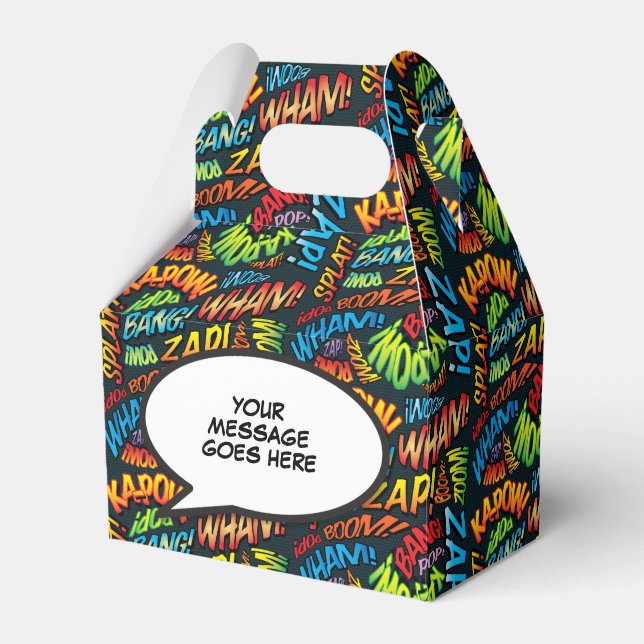 Personalised Modern Fun Trendy Cool Comic Book Favour Box (Front Side)