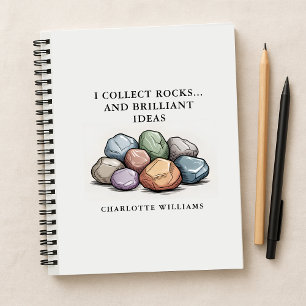Personalised Modern Funny Rock Collector Gift Notebook
