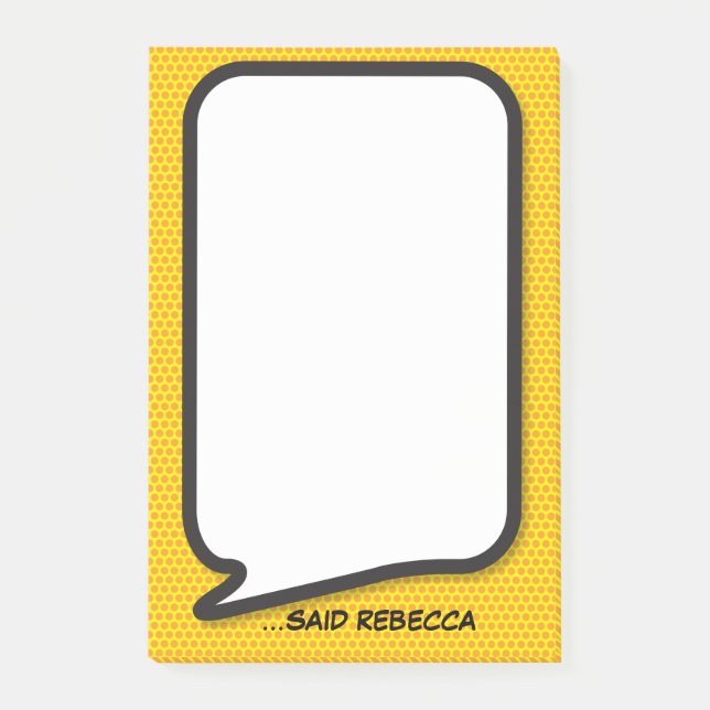 Personalised Modern Funny Speech Bubble Post-it Notes (Front)