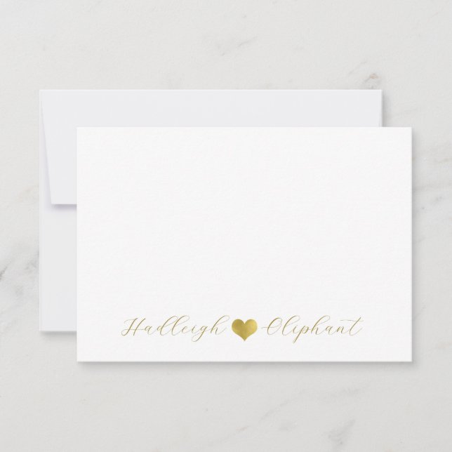 Personalised Modern Gold Handwritten Script Name  Card (Front)