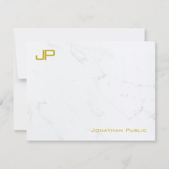 Personalised Modern Gold Marble Simple Template (Front)