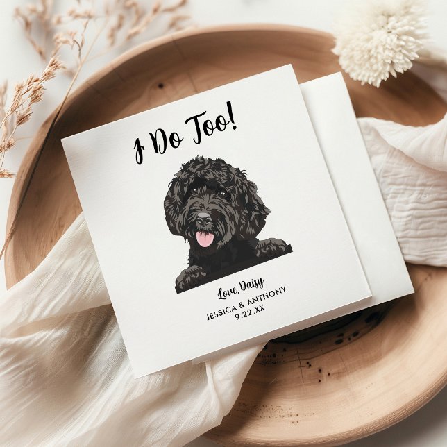 Personalised Modern Goldendoodle Dog Wedding  Napkin (Creator Uploaded)