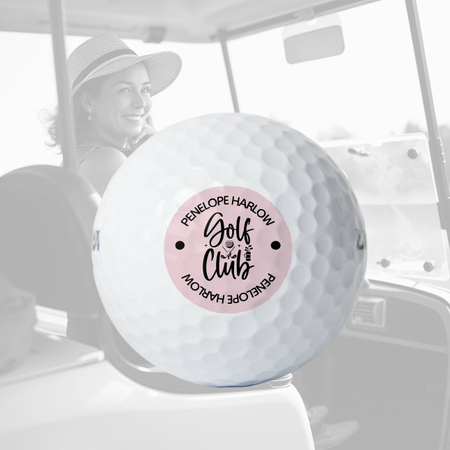 Personalised Modern Golf Club Name Blush Pink Golf Balls (Creator Uploaded)