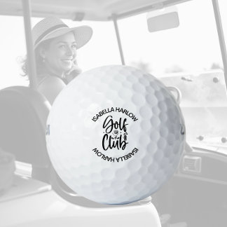 Personalised Modern Golf Club Name Golf Balls
