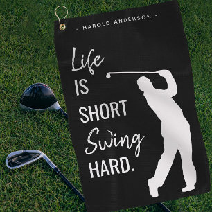 Personalised Modern Golfer Quote Golf Towel