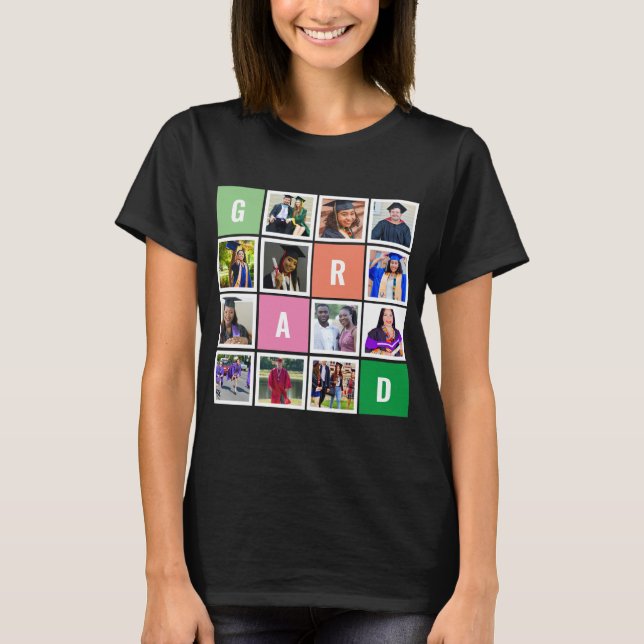 Personalised Modern Grad Photo Collage Graduation T-Shirt (Front)