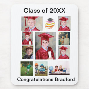 Personalised Modern Graduation 11 Photo Collage Mouse Pad